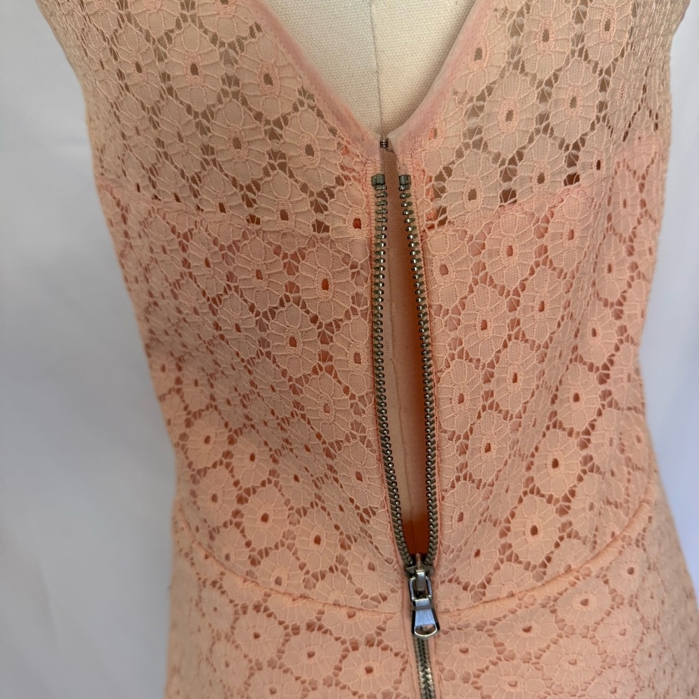 Betsey Johnson Peach Medallion Lace Fit & Flare Tea Dress Size 14 - Picture 4 of 10